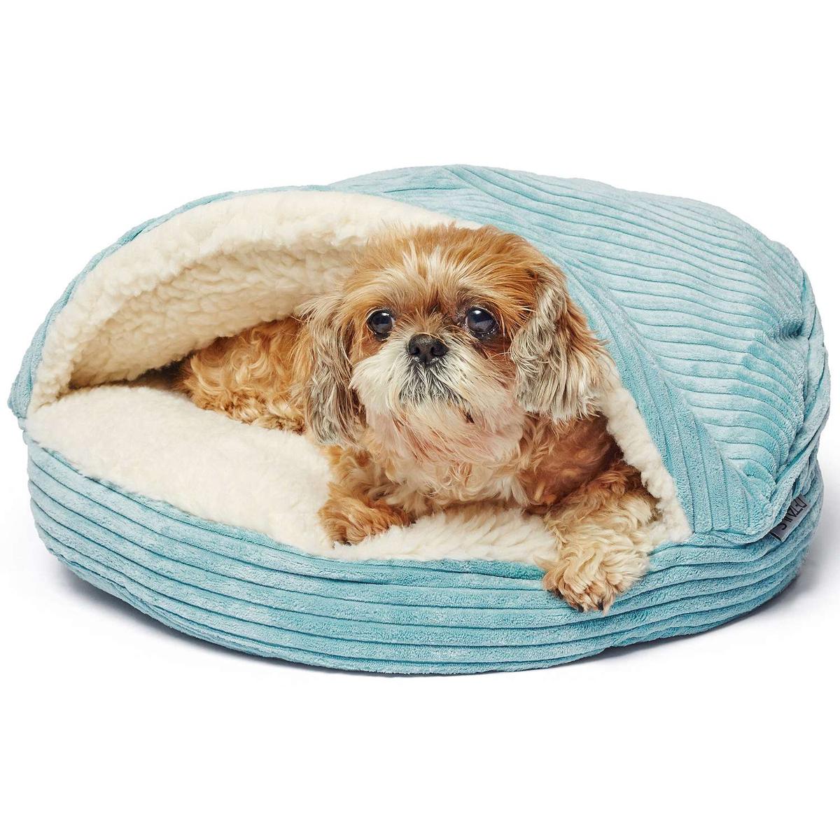 Pet Bed Cozy Corduroy Sherpa Lined Cave Pet Bed - Domcool.com